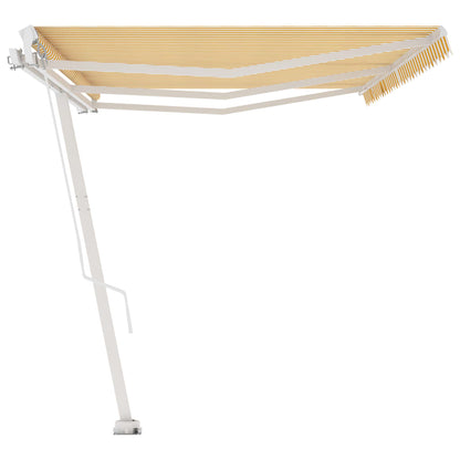 Standmarkise Manuell Einziehbar 600x350 cm Gelb/Weiß