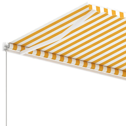 Standmarkise Manuell Einziehbar 600x350 cm Gelb/Weiß