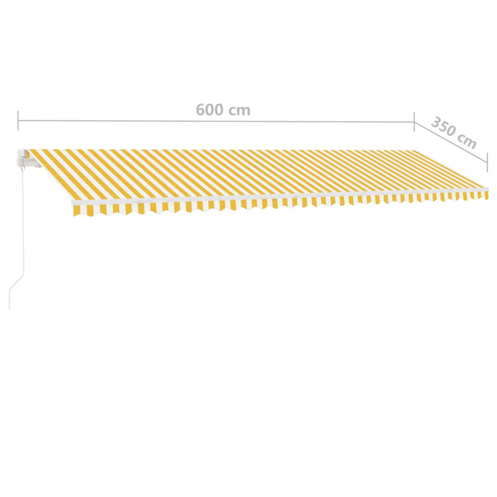 Standmarkise Manuell Einziehbar 600x350 cm Gelb/Weiß