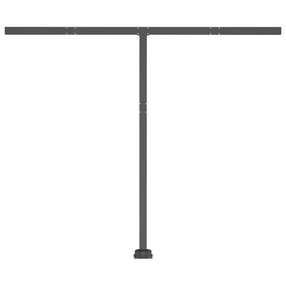 Markise Manuell Einziehbar mit LED 350x250 cm Blau und Weiß