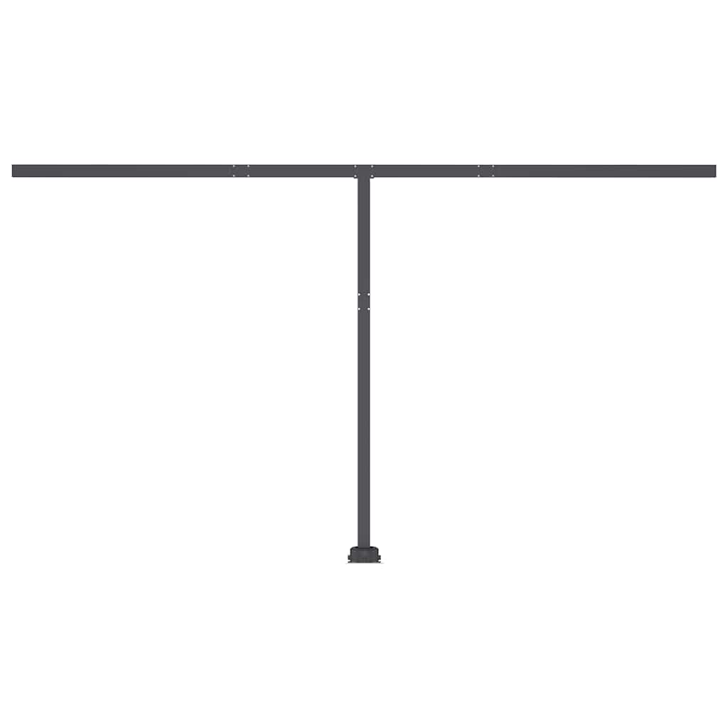 Markise Manuell Einziehbar mit LED 450x300 cm Gelb und Weiß