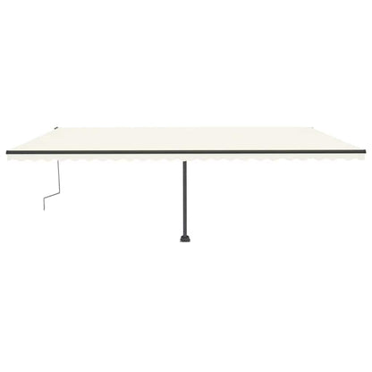 Markise Manuell Einziehbar mit LED 600x300 cm Creme