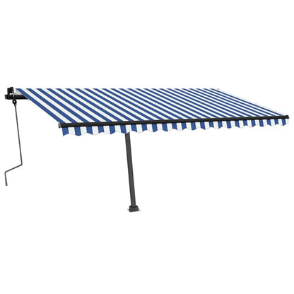 Standmarkise Manuell Einziehbar 400x350 cm Blau/Weiß