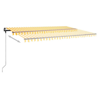 Standmarkise Manuell Einziehbar 500x350 cm Gelb/Weiß