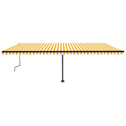 Standmarkise Manuell Einziehbar 600x350 cm Gelb/Weiß