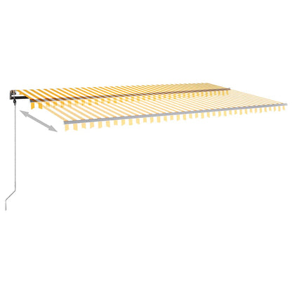 Standmarkise Manuell Einziehbar 600x350 cm Gelb/Weiß