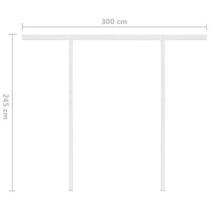 Markise Manuell Einziehbar mit LED 3x2,5 m Gelb und Weiß