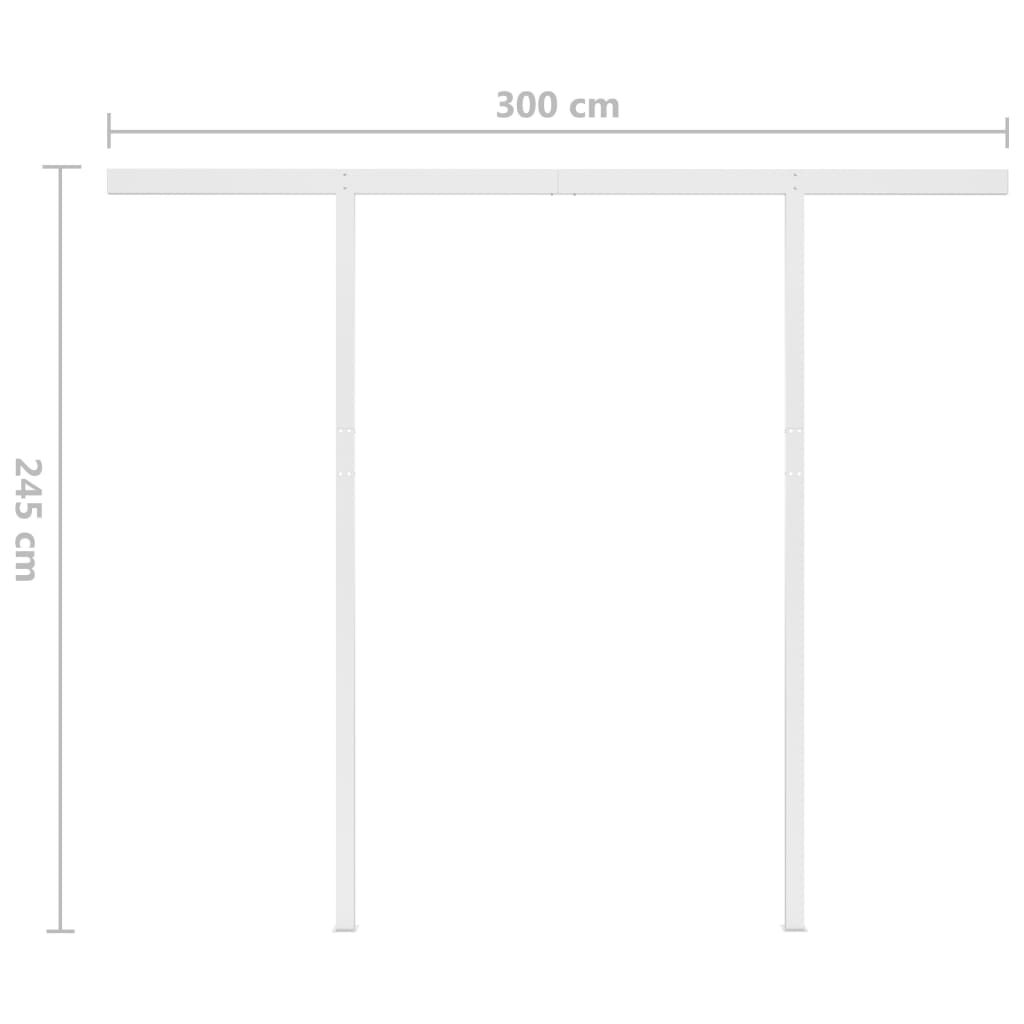 Markise Manuell Einziehbar mit LED 3x2,5 m Orange und Braun