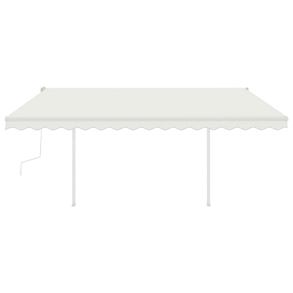 Markise Manuell Einziehbar mit Pfosten 4x3 m Creme