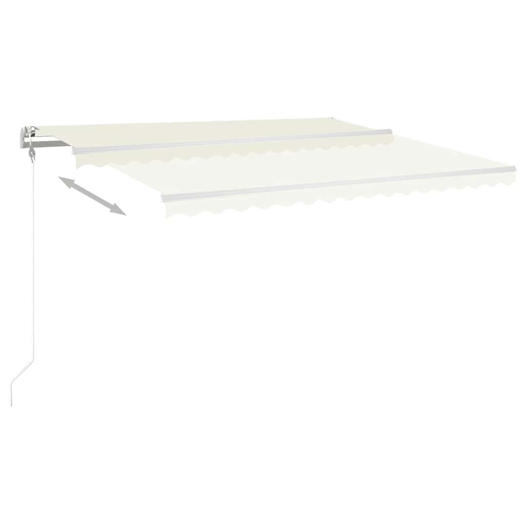 Markise Manuell Einziehbar mit Pfosten 4x3 m Creme