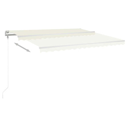Markise Manuell Einziehbar mit Pfosten 4x3 m Creme