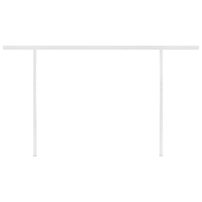 Markise Manuell Einziehbar mit Pfosten 4x3 m Creme