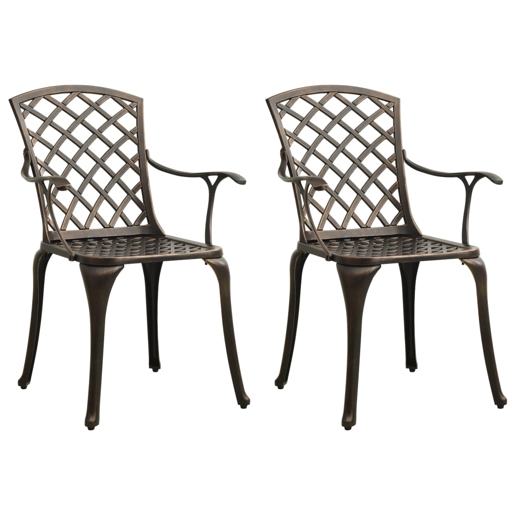3-tlg. Bistro-Set Aluminiumguss Bronzen