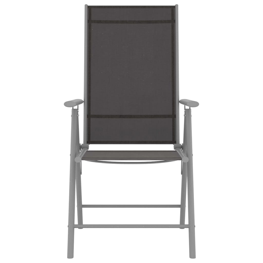 7-tlg. Garten-Essgruppe Aluminium Silbern und Schwarz