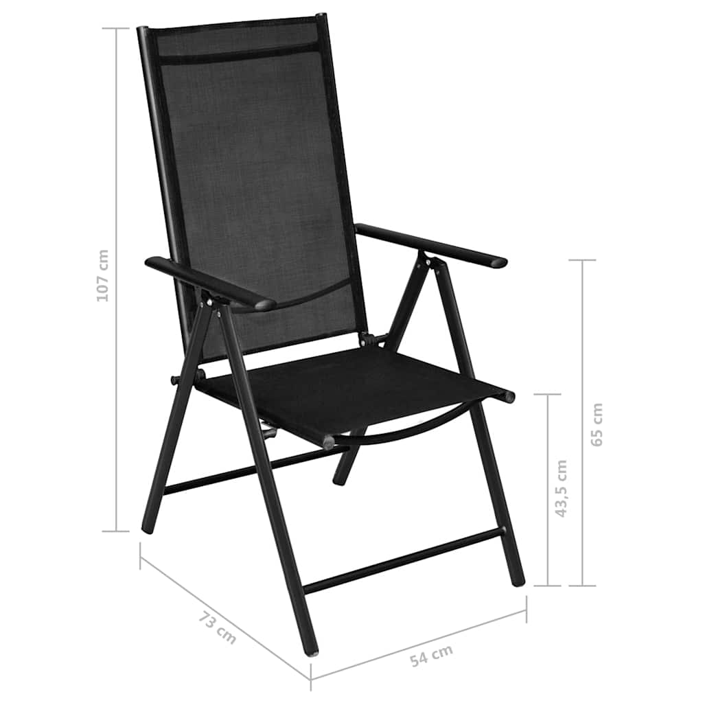 5-tlg. Garten-Essgruppe Aluminium Schwarz