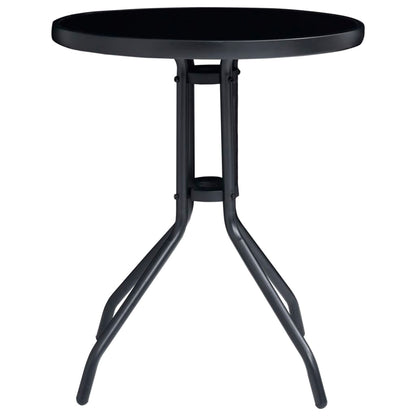 3-tlg. Bistro-Set Aluminium und Textilene Schwarz