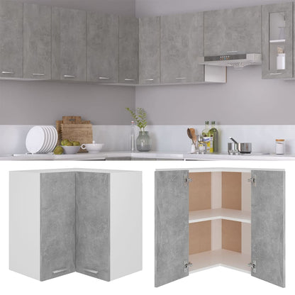 Eckhängeschrank Lyon Betongrau 57x57x60 cm Holzwerkstoff