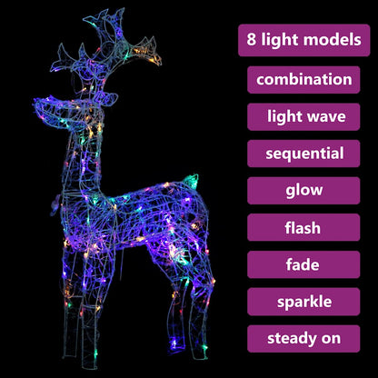 LED-Rentier Weihnachtsdeko 90 LEDs 60x16x100 cm Acryl