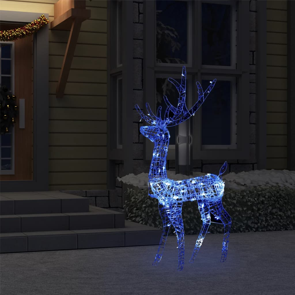 LED-Rentier Acryl Weihnachtsdekoration 140 LEDs 120 cm Blau