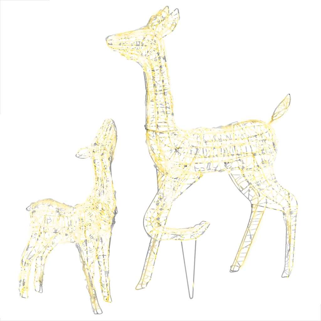 LED-Rentier-Familie Weihnachtsdeko Acryl 160 LED Warmweiß