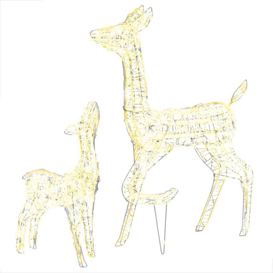 LED-Rentier-Familie Weihnachtsdeko Acryl 160 LED Warmweiß