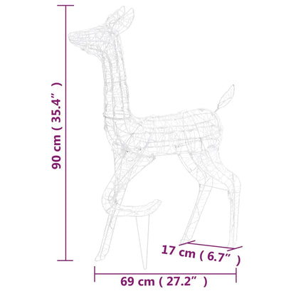 LED-Rentier-Familie Weihnachtsdeko Acryl 160 LED Blau