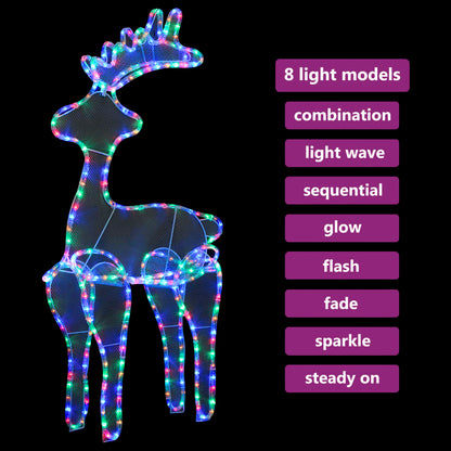 Rentier Weihnachtsdekoration mit Mesh 306 LEDs 60x24x89 cm