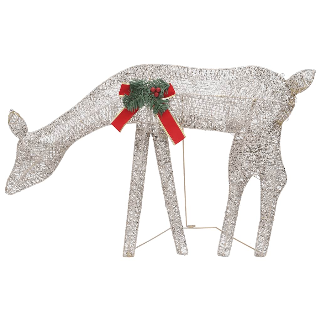 Weihnachtsdeko LED Rentiere 270x7x90 cm Golden Warmweiß