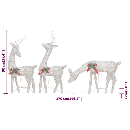 Weihnachtsdeko LED Rentiere 270x7x90 cm Golden Warmweiß
