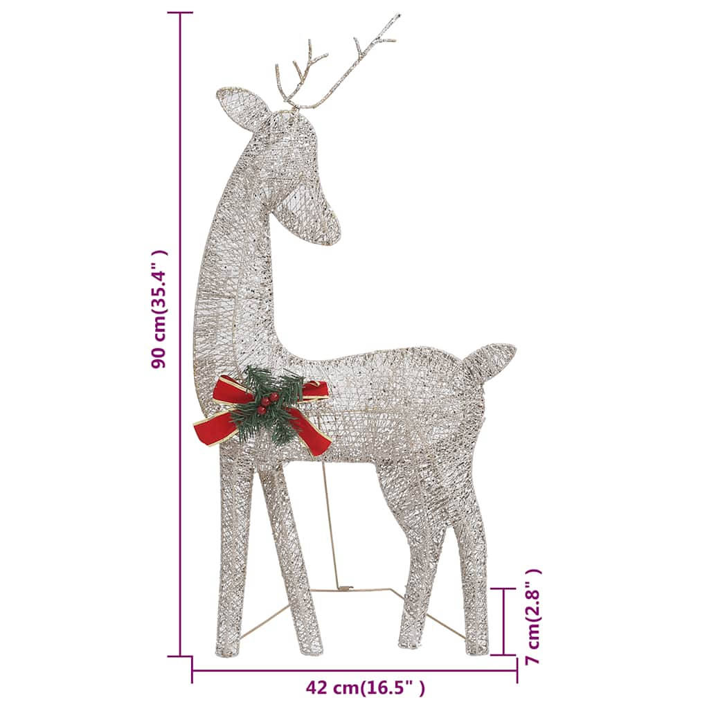 Weihnachtsdeko LED Rentiere 270x7x90 cm Golden Warmweiß