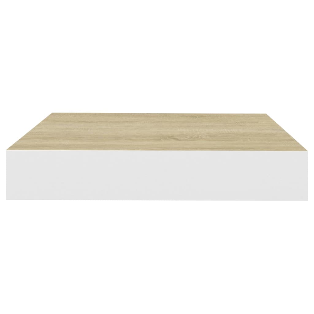 Schweberegale 4 Stk. Eichen-Optik und Weiß 23x23,5x3,8 cm MDF