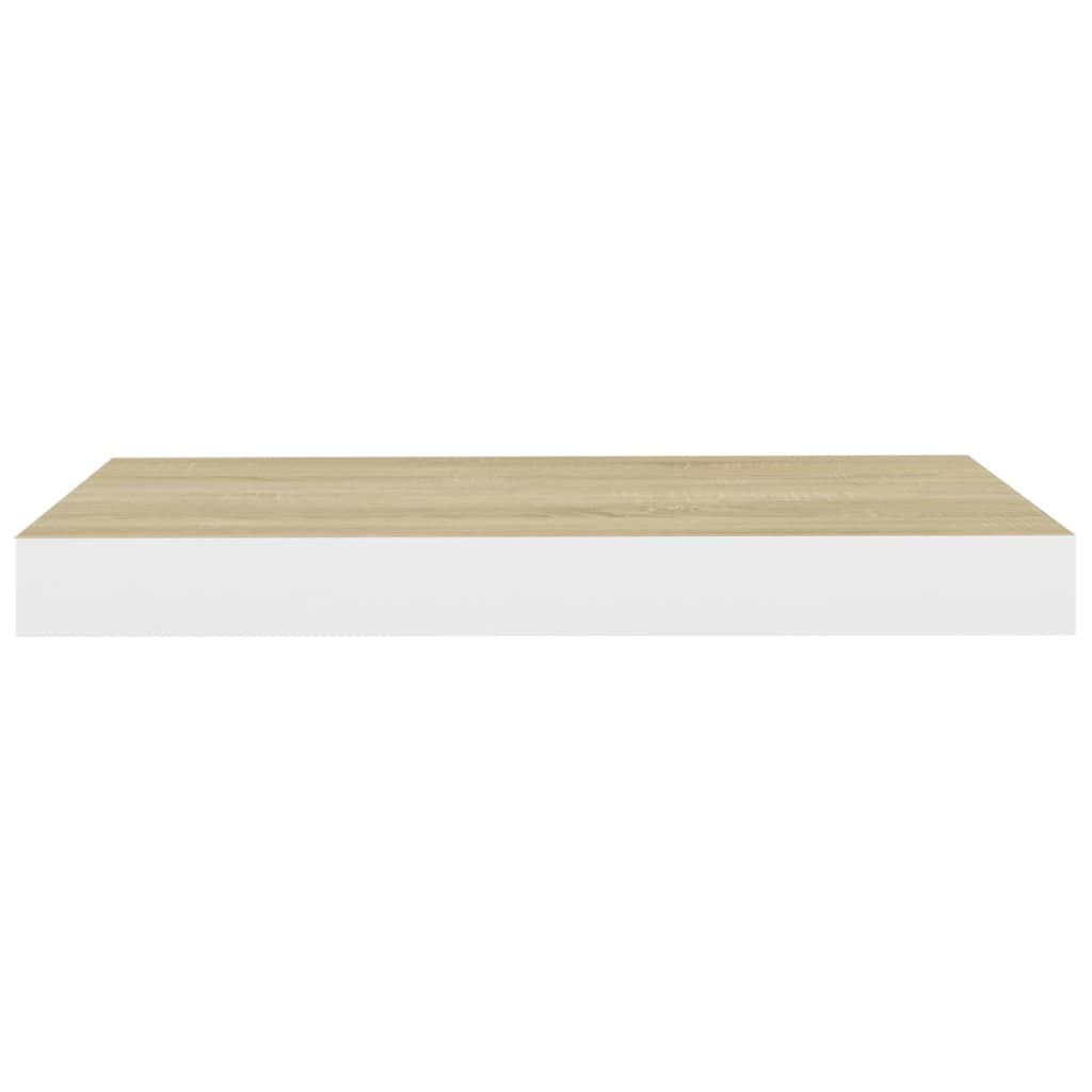 Schweberegal Eichenoptik und Weiß 40x23x3,8 cm MDF