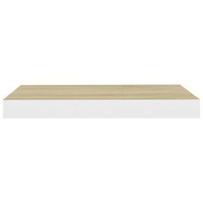 Schweberegal Eichenoptik und Weiß 40x23x3,8 cm MDF