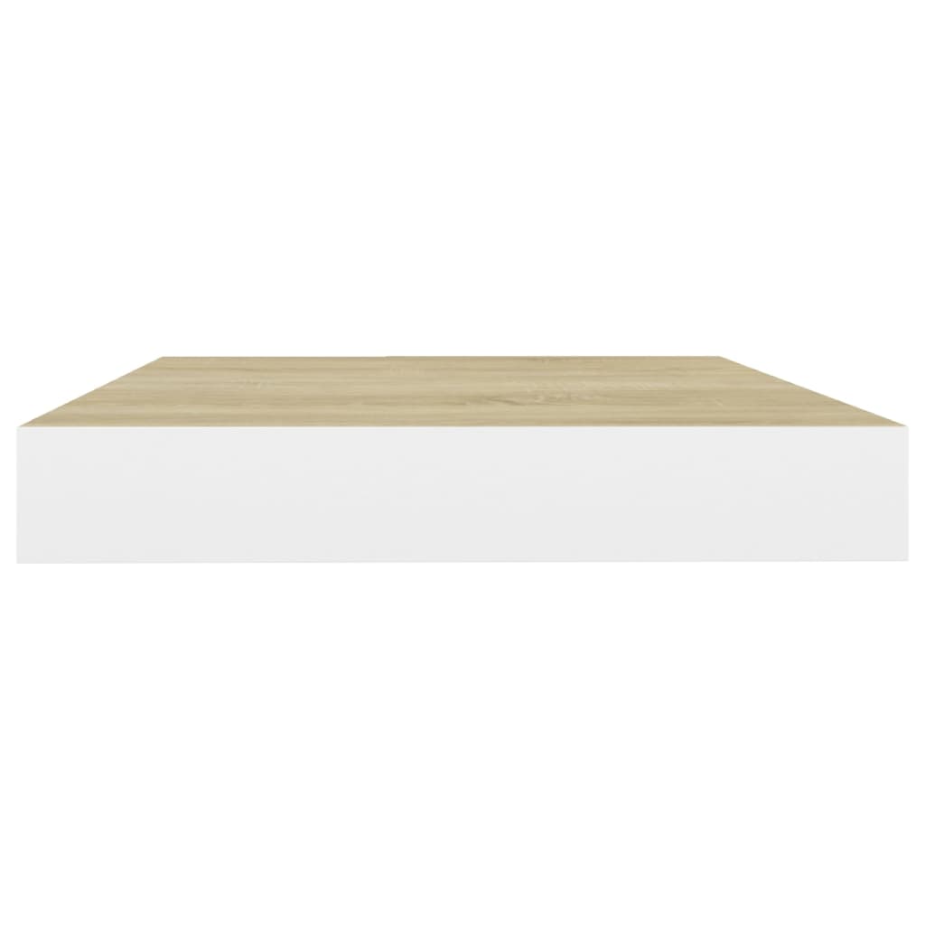 Schweberegal Eichenoptik und Weiß 40x23x3,8 cm MDF