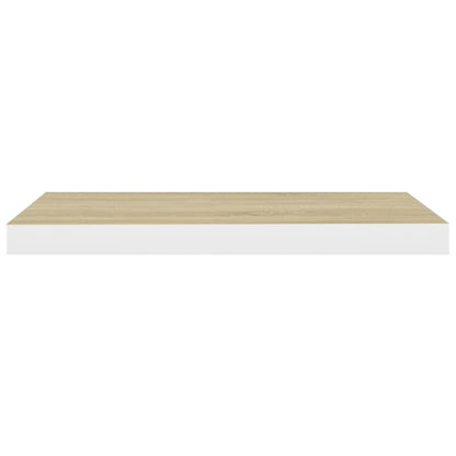Schweberegale 4 Stk. Eichen-Optik und Weiß 60x23,5x3,8 cm MDF