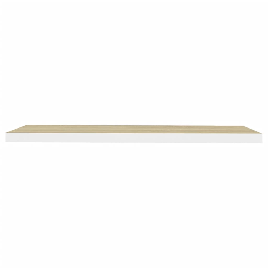 Schweberegal Eichenoptik und Weiß 90x23,5x3,8 cm MDF