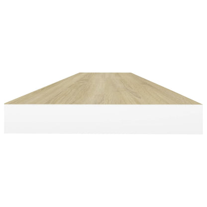 Schweberegale 4 Stk. Eiche und Weiß 90x23,5x3,8 cm MDF