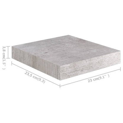 Schweberegale 4 Stk. Betongrau 23x23,5x3,8 cm MDF