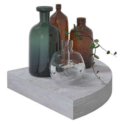 Eck-Schweberegale 4 Stk. Betongrau 25x25x3,8 cm MDF