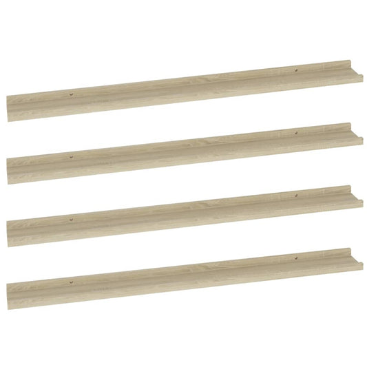 Wandregale 4 Stk. Sonoma-Eiche 100x9x3 cm