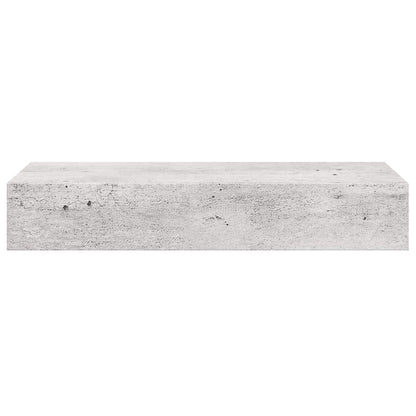 Wandregale mit Schubladen 2 Stk. Betongrau 60x23,5x10 cm MDF