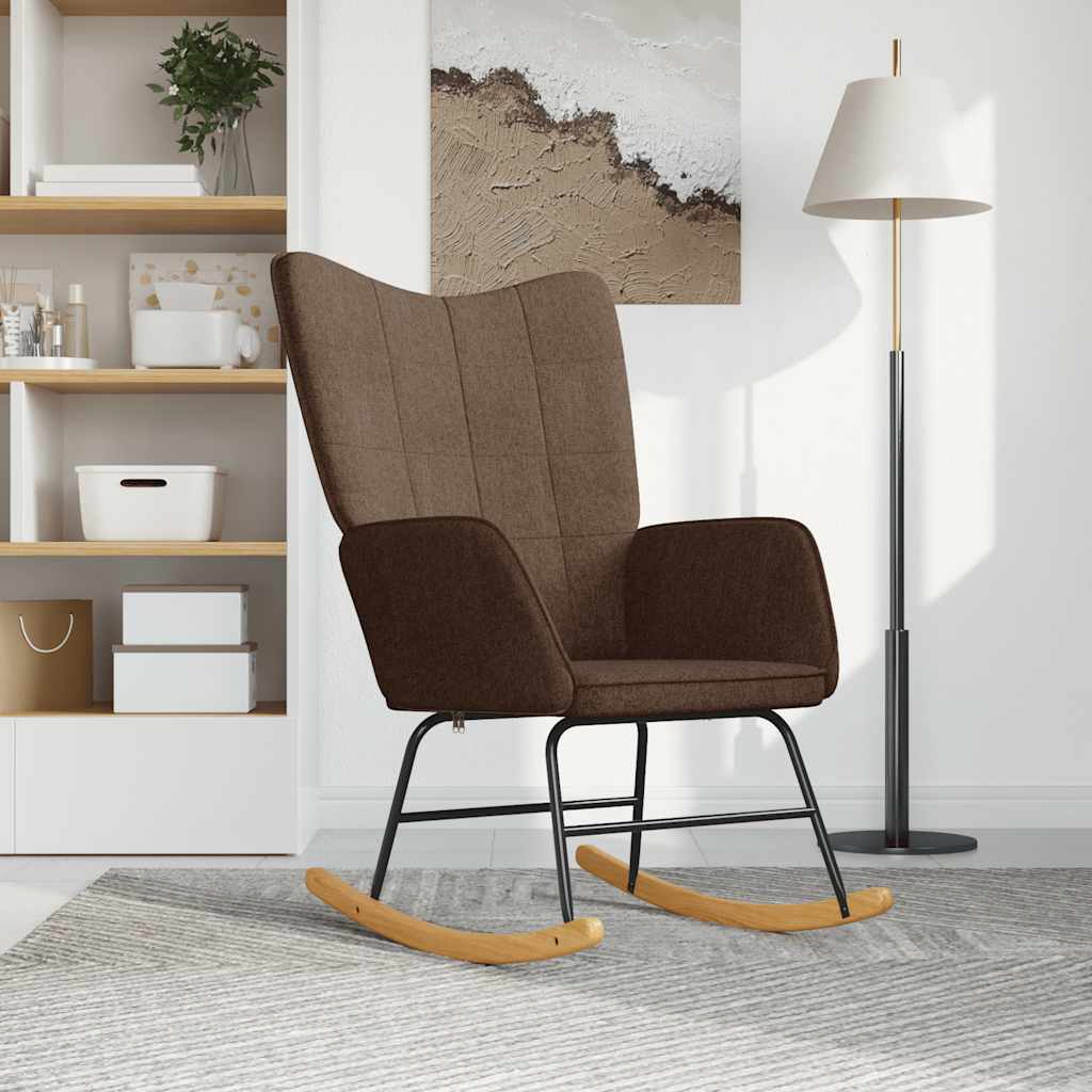 Schaukelstuhl Braun Stoff