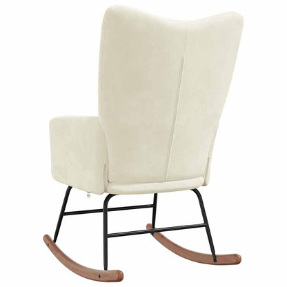 Schaukelstuhl Samt Creme