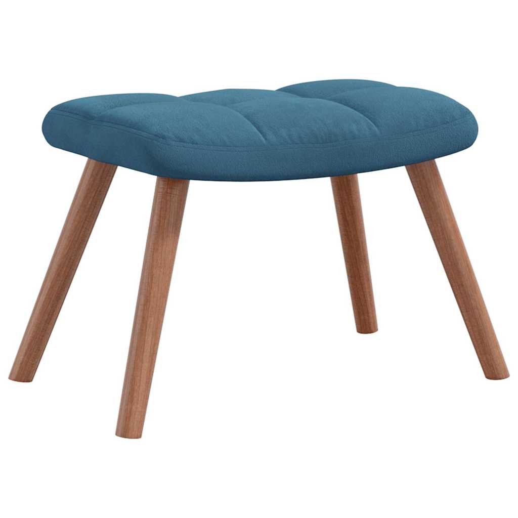 Schaukelstuhl mit Hocker Samt Blau