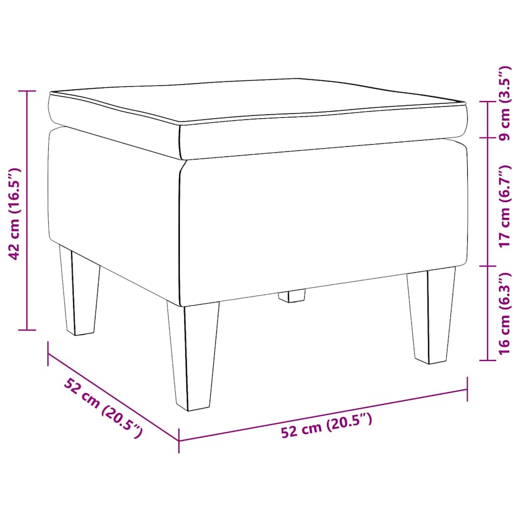 Hocker mit Holzbeinen Schwarz Stoff