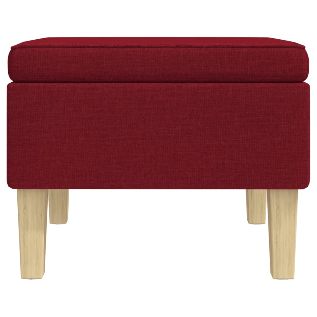 Hocker mit Holzbeinen Weinrot Stoff