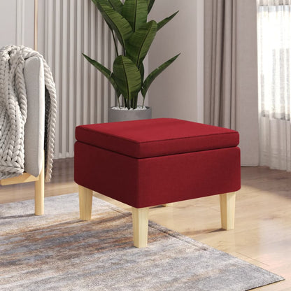Hocker mit Holzbeinen Weinrot Stoff