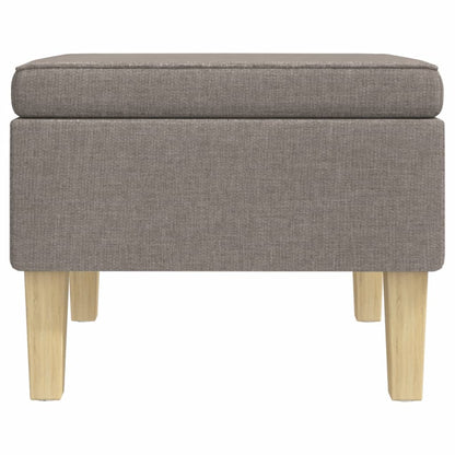 Hocker mit Holzbeinen Taupe Stoff