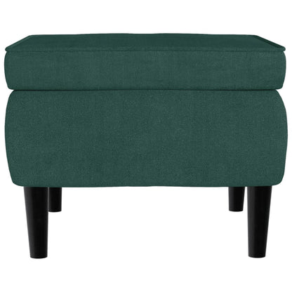 Hocker mit Holzbeinen Dunkelgrün Samt