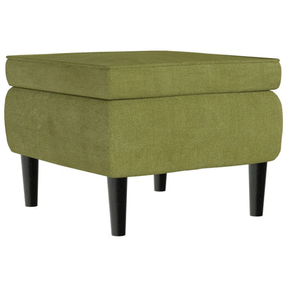 Hocker mit Holzbeinen Hellgrün Samt